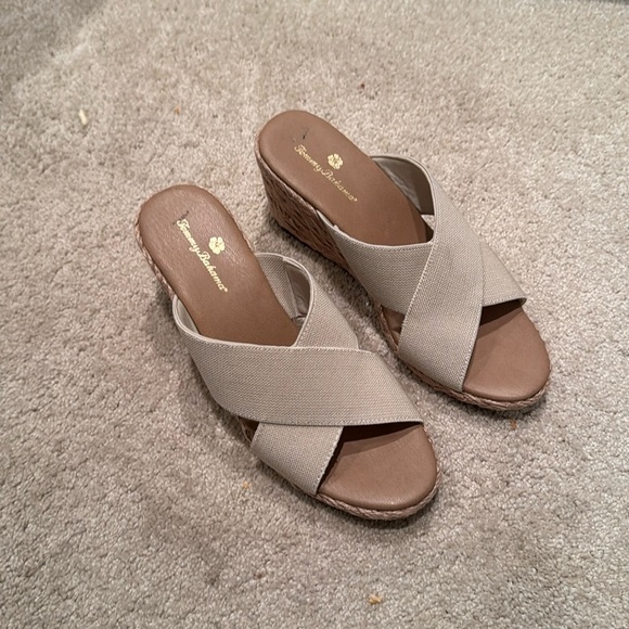 Tommy Bahama Women's espadrilles Wedge Woven elastic Strap Sandals Size 7 - Picture 1 of 4